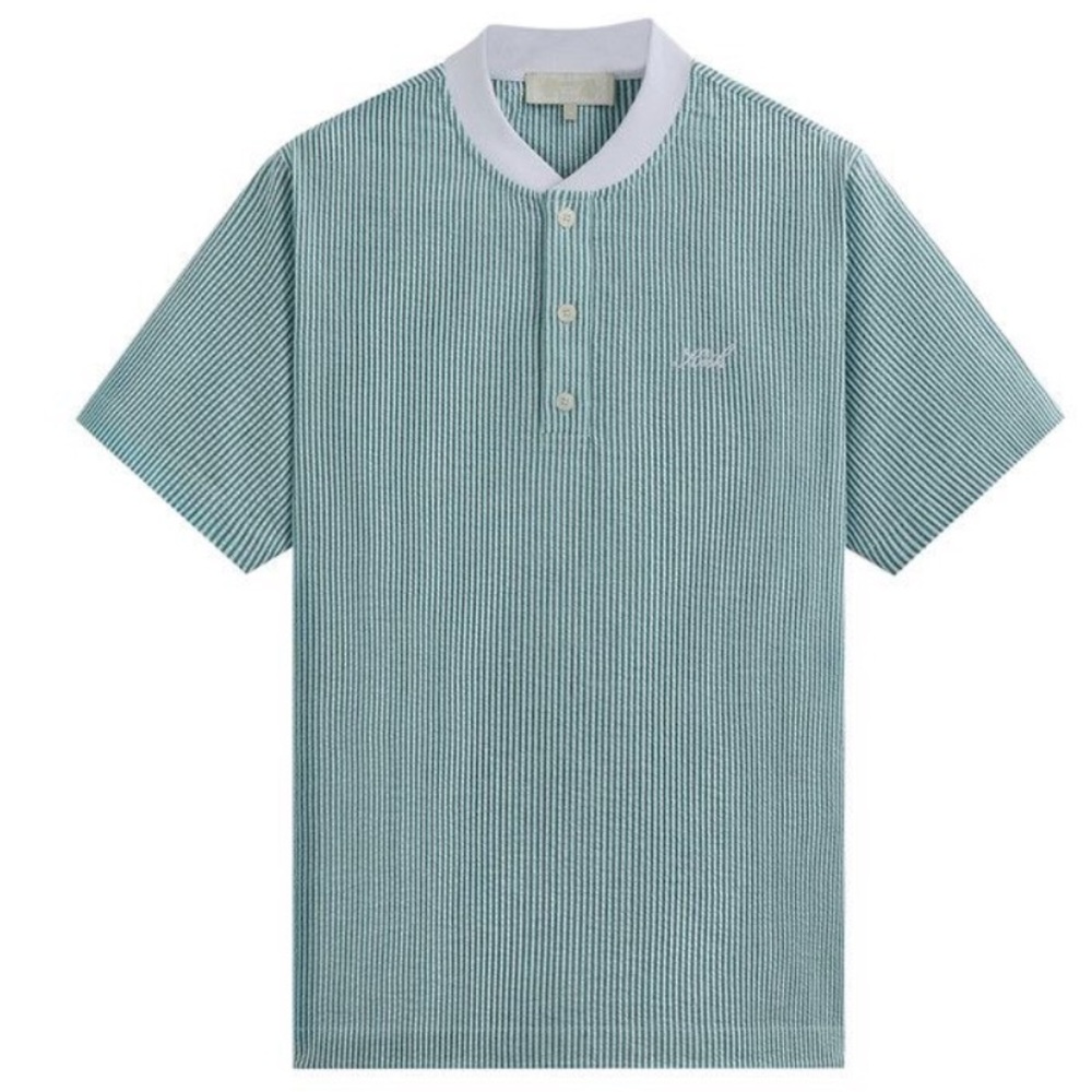 Kith Green Striped Polo Shirt